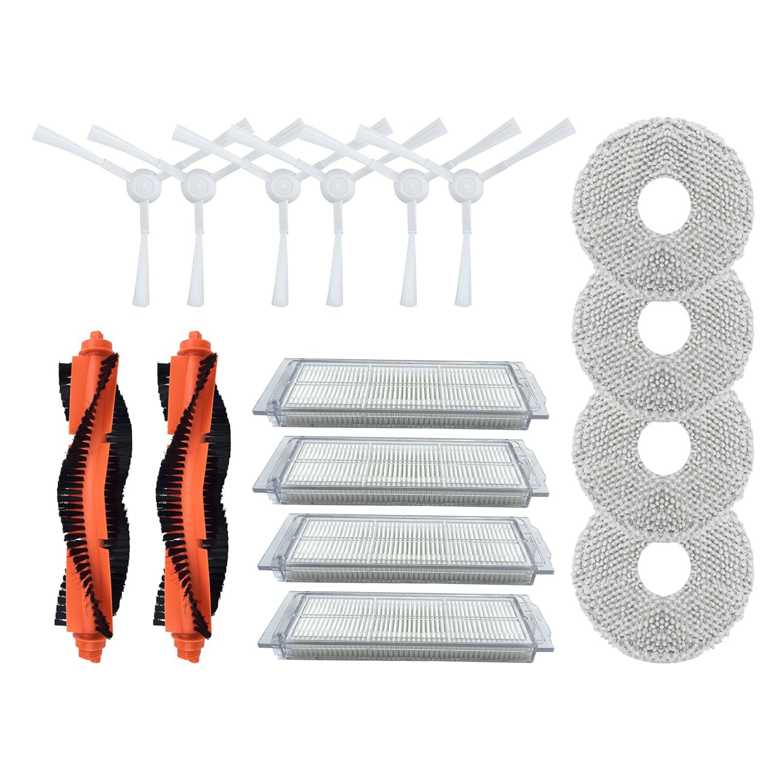 TFAOYS Spare Parts Main Brush Side Brush HEPA Filter Mop Cloth for 2 / C101 Robot Spare Parts Replacement Hepa Filter Replacement Vacuum