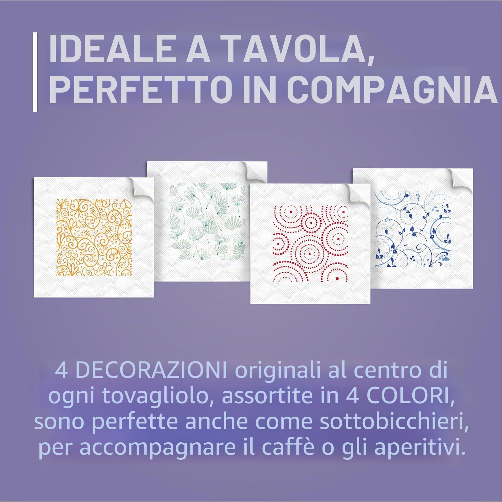 Foxy Happy Hour | Tovaglioli doppio strato | 16 confezioni da 50 pezzi da 33 x 33 cm | Certificazione FSC | 100% energia elettrica rinnovabile | Confezione riciclabile prodotta con plastica riciclata