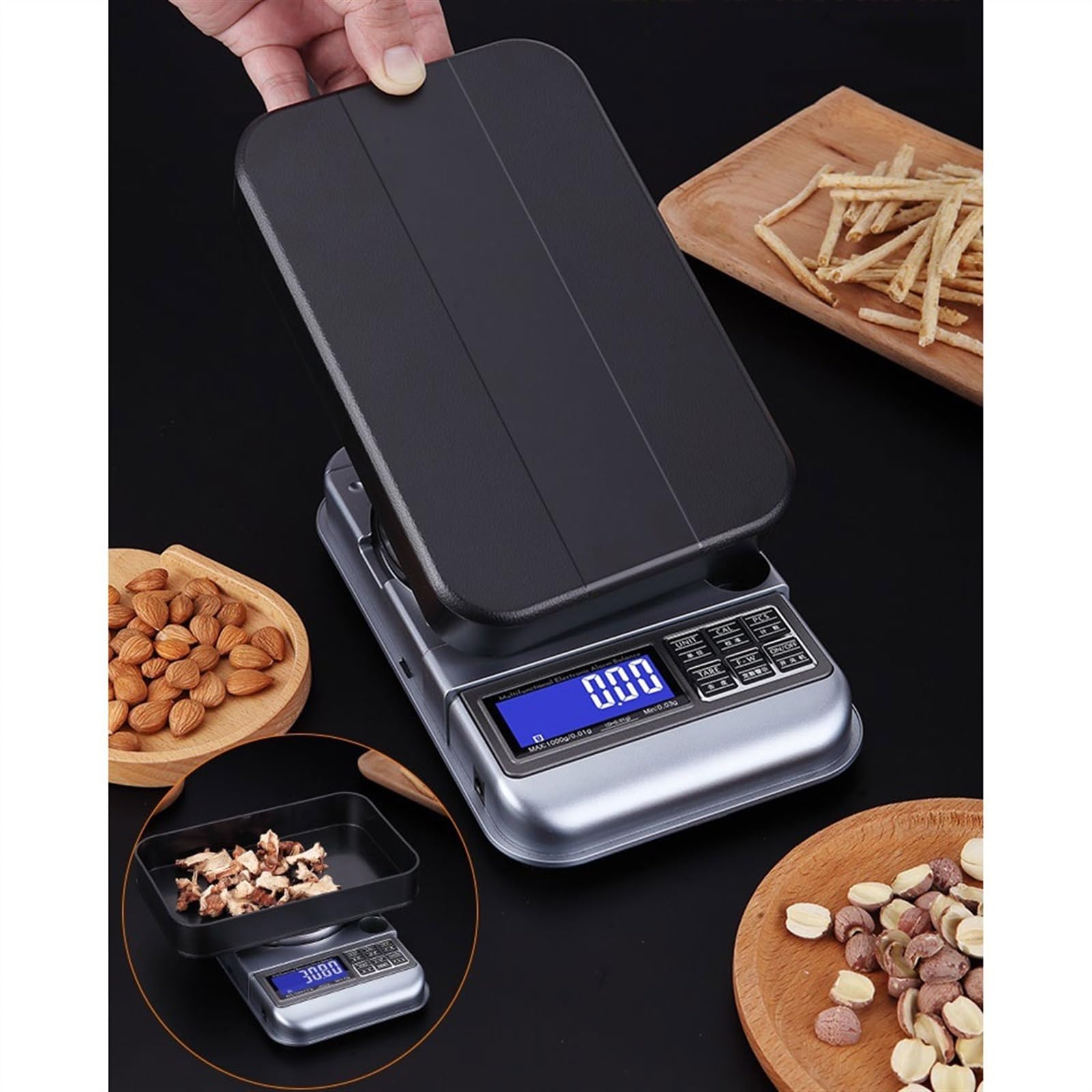 Báscula de cocina y alimentos Balanza electrónica cuantitativa de alta precisión de 0,01g, balanza electrónica de joyería comercial for el hogar, balanza electrónica for té, balanza pequeña de gramos