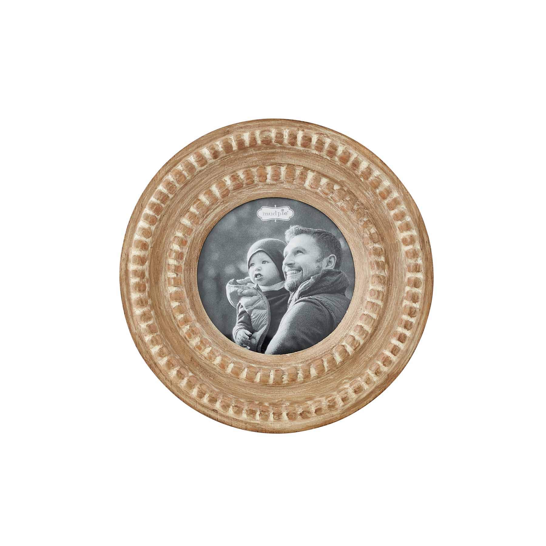 Mud PieBeaded Reclaimed Frames (Circle), brown, "circle 5"" dia" (46900373C)