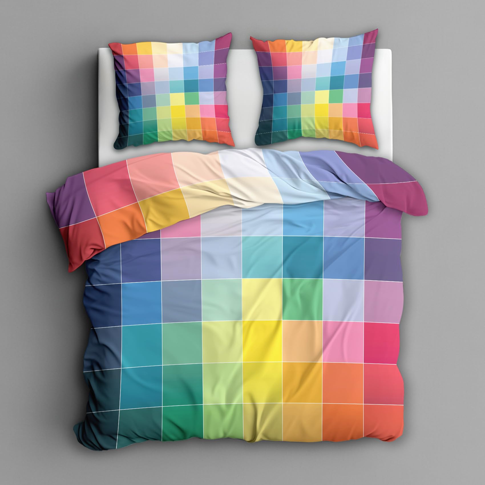 Housse de couette 220x240 carreaux idée cadeau décoration maison