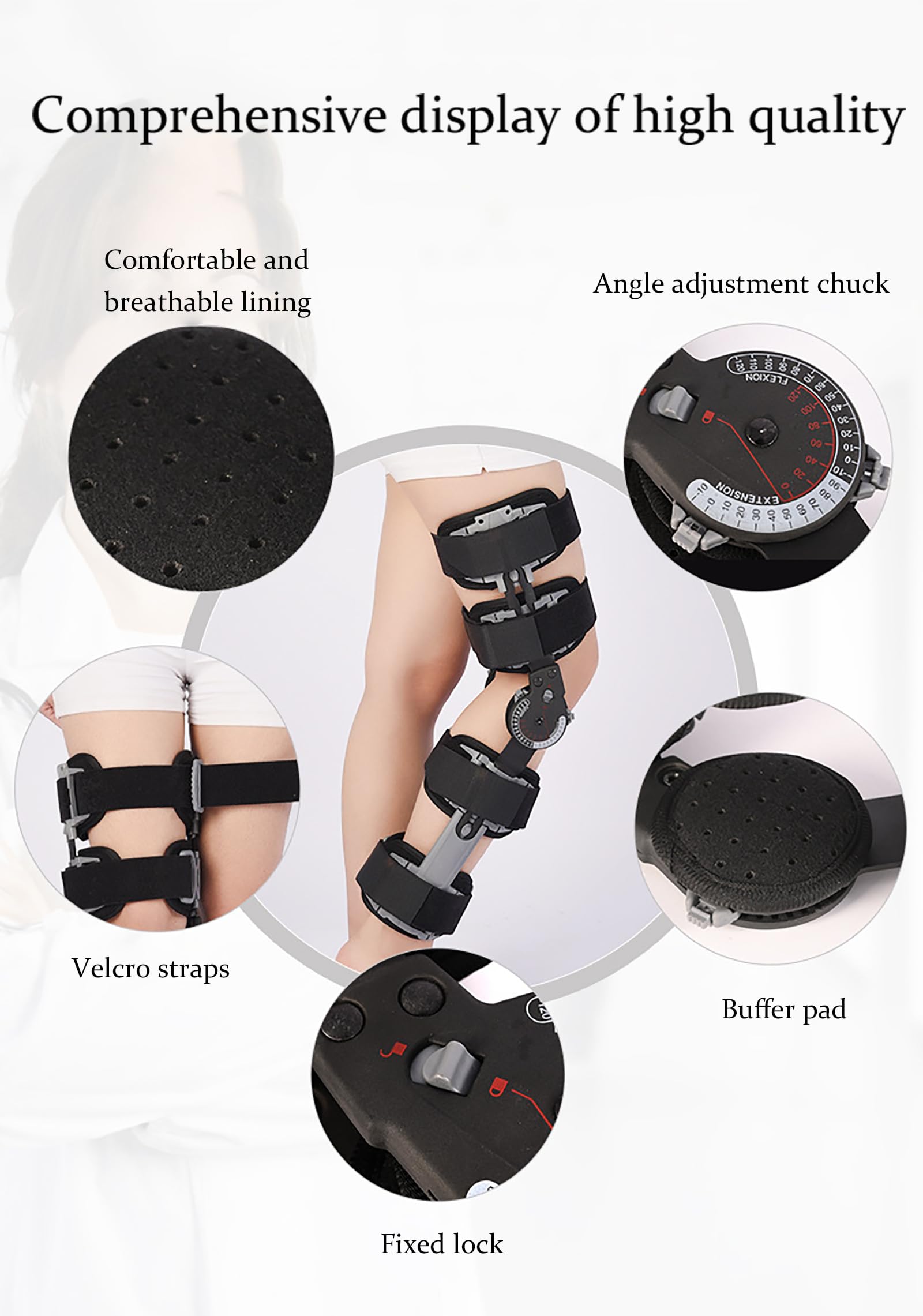 Rodillera Offloader para Dolor De Rodilla, Rodillera con Bisagras ROM, Soporte Inmovilizador De Rodilla Ajustable, para Desgarro De Menisco, Lesiones De Ligamento Cruzado Anterior