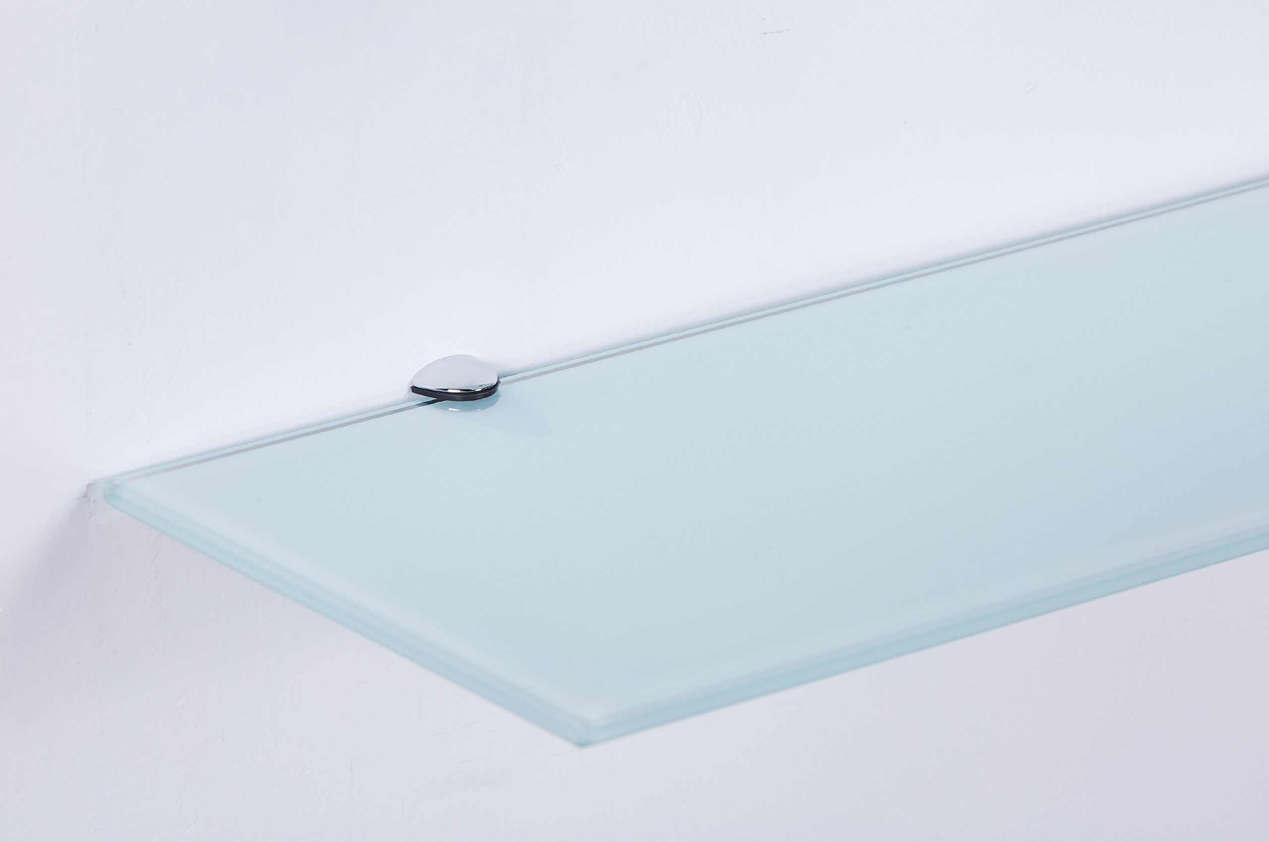 Mensola da parete in vetro di sicurezza 6 mm bianco per bagno