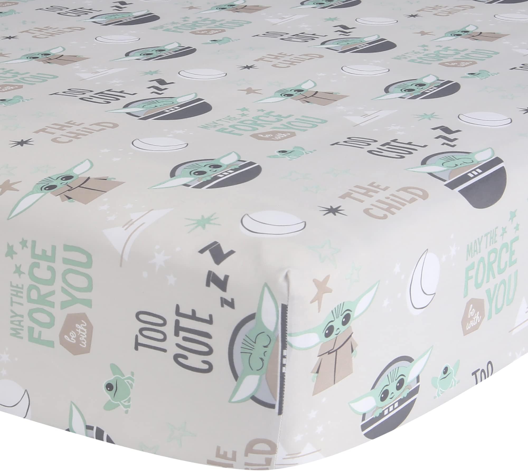 Lambs & Ivy Star Wars Cozy Friends Baby Yoda/Grogu Fitted Crib Sheet