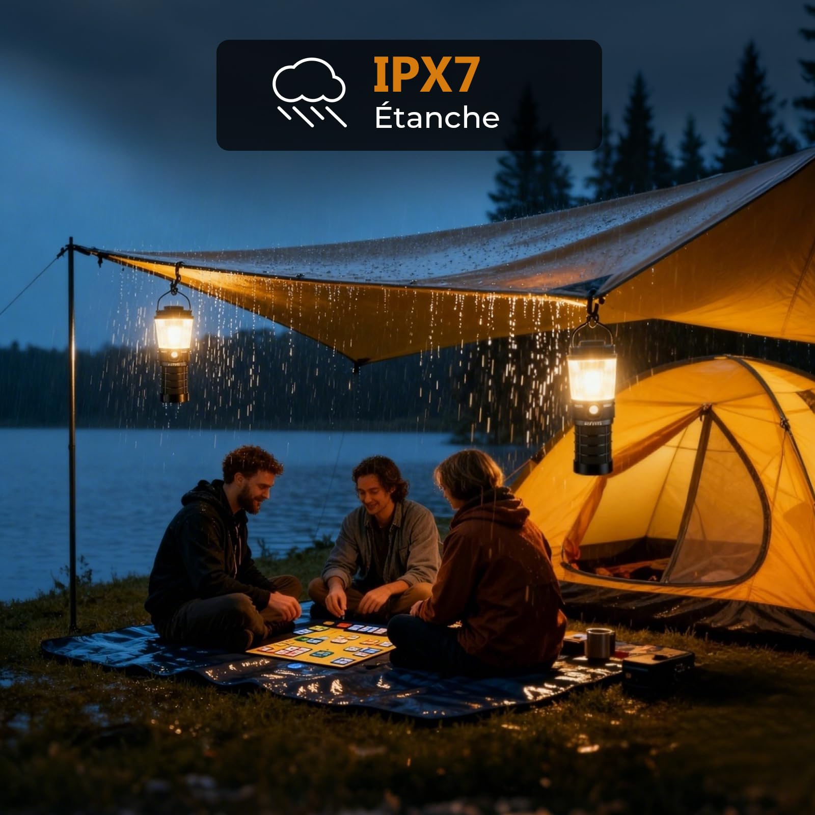 Sofirn LT1 Lampe Camping Rechargeable, Lanterne Exterieur,700 LM, 2700K–5000K, 90 CRI,12000 mAh, IPX7, USB-C, Lanterne Adaptée aux Coupures de Courant, aux Voyages et aux Situations d’Urgence