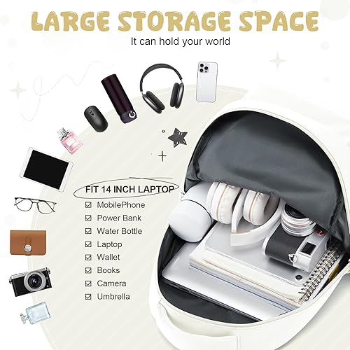 Miniatura 3 de winspansy Mochila pequeña para niños y niñas escolares, A1-beige., Medium (3