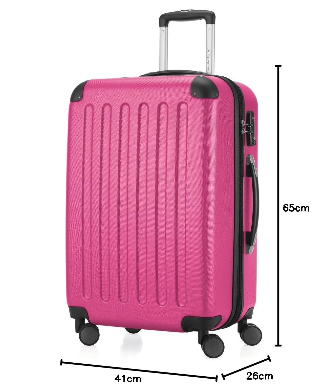 HAUPTSTADTKOFFER - Spree - Maleta rígida, Trolley expandible, Equipaje de Viaje, 4 Ruedas Dobles, TSA, 65 cm, 74 litros, Champán — view 360