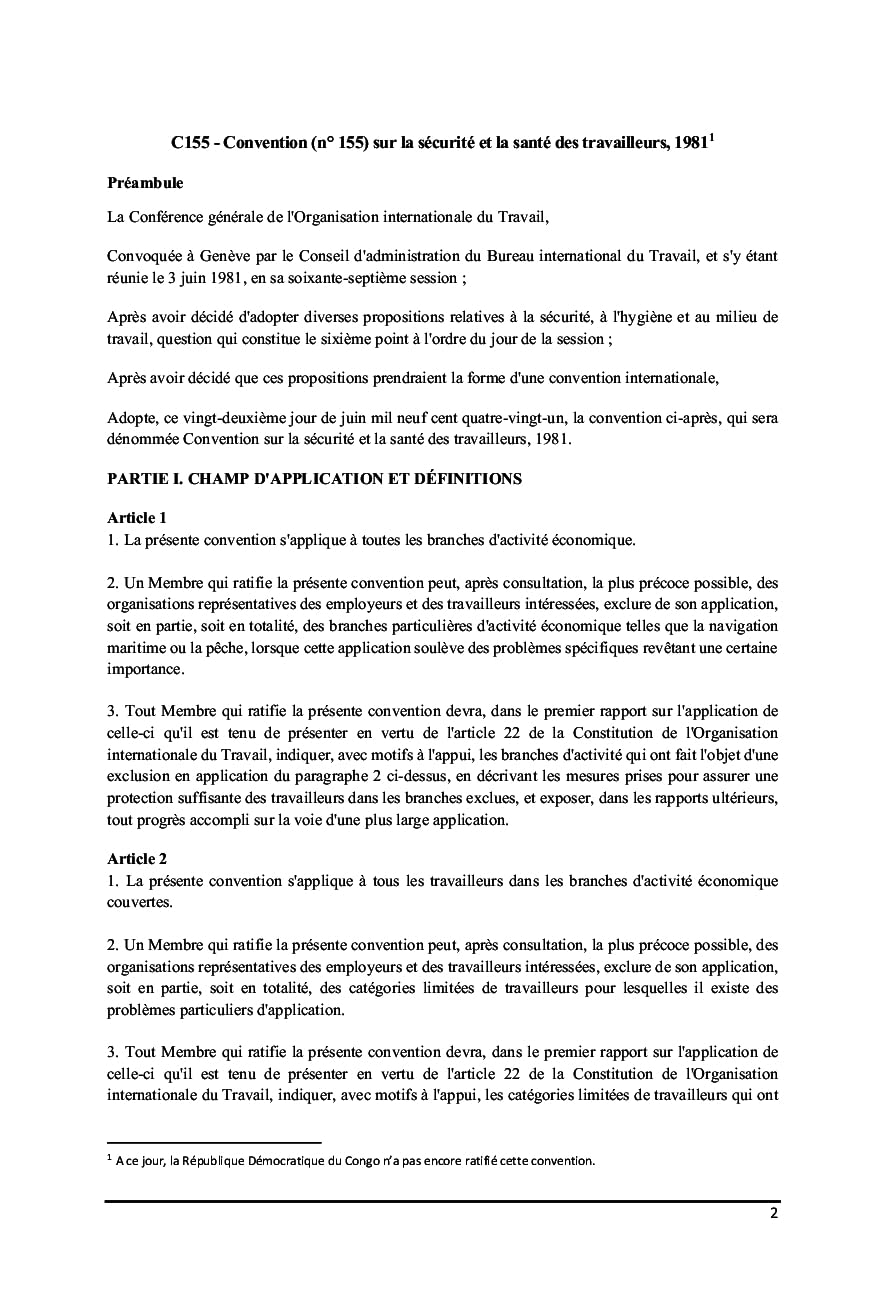 Hygiène, Santé et Sécurité au travail en R.D.Congo: Recueil des textes légaux et réglementaires en vigueur au 15 juin 2020