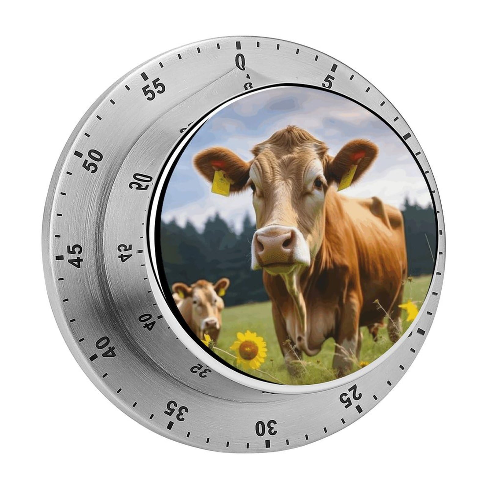 Animal Brown Cow Printed Waterproof Christmas Timer with Loud Alarm Outdoor Timer for Cooking Exercise Baking
