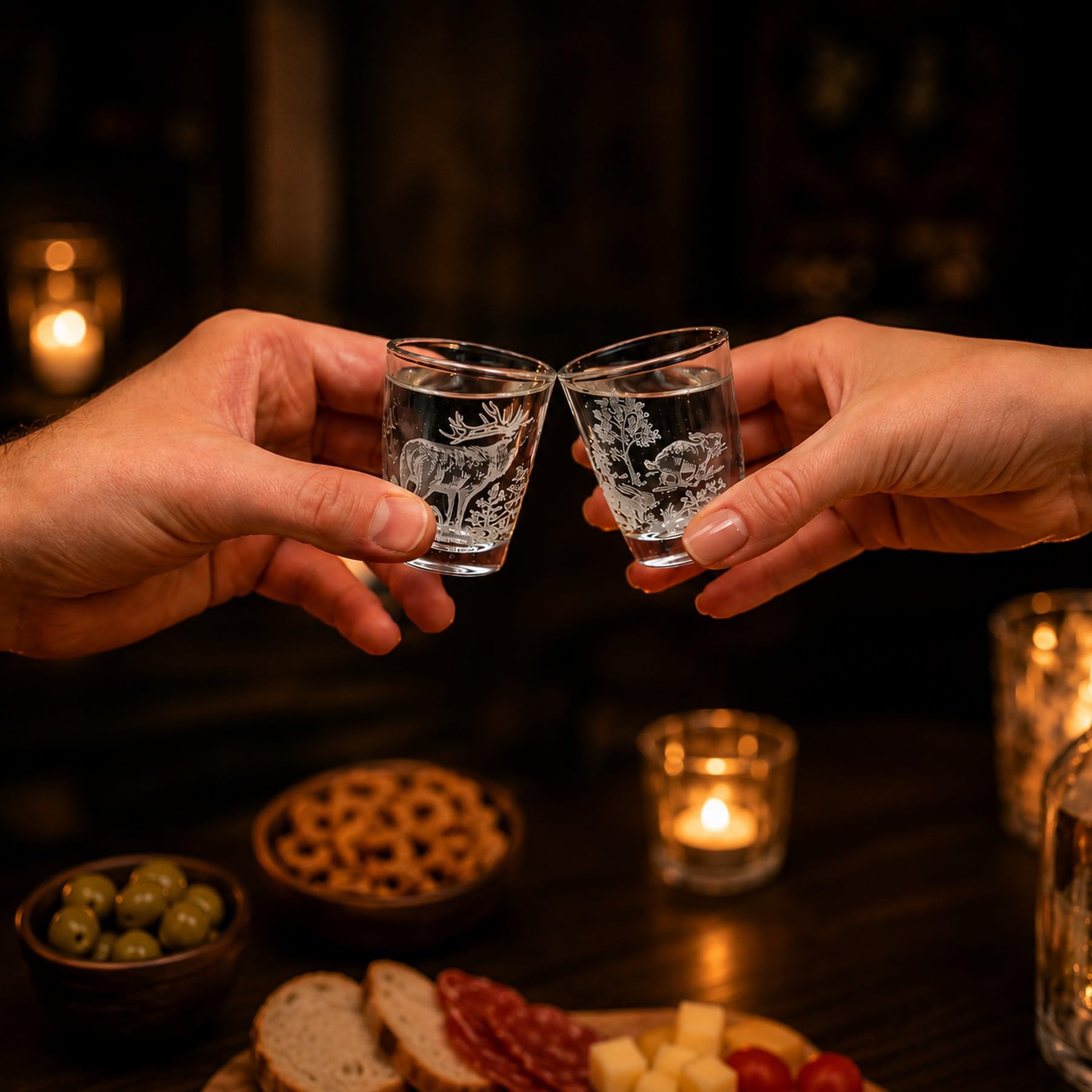 GTK - Geweihe & Trophäen KRUMHOLZ Lot de 6 verres à liqueur courts avec motif chasse 2cl