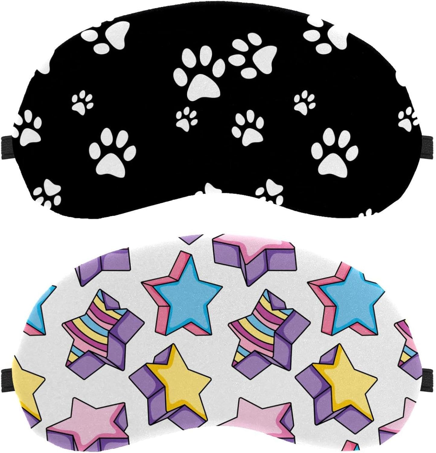 Confezione da 2 maschere per dormire con sfondo artistico a forma di stella, per dormire, maschera per dormire, blocco della luce, copertura morbida per gli occhi, per viaggi, pisolini, aerei