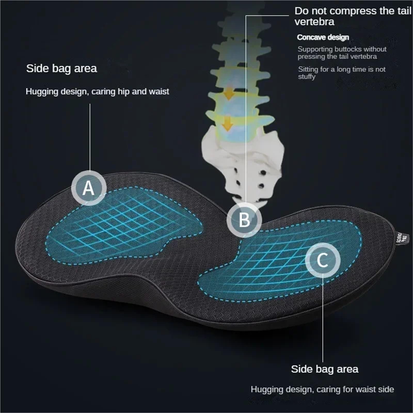 Memory Foam Sitzkissen 2 In 1 Multifunktionales Autositzkissen Universal Memory Lendenkissen Unterstützung Fahrer Atmungsaktive Entlastung Komfort Stuhl Autositz Für Bürostuhl