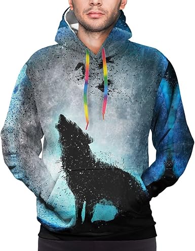 wolf design hoodie