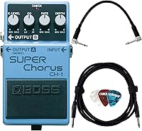 Vista 8 de Boss CH-1 Super Chorus - Paquete con fuente de alimentación Gearlux, cable de instrumento, cable de conexión y púas
