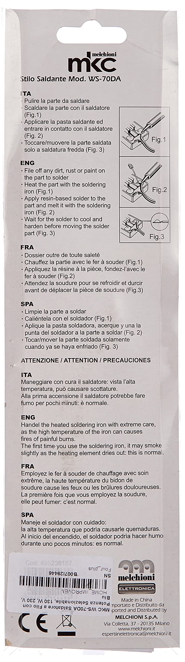 Saldatore a Stagno Professionale WS-70DA 20-130W 230V Saldatura di Precisione