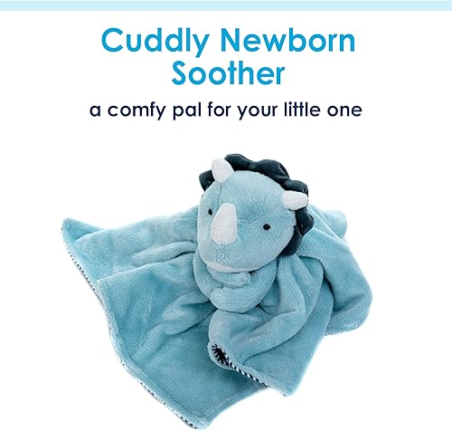 Miniatura 4 de KIDS PREFERRED Carter's Dino Cuddle - Manta de seguridad de animales de peluche para acurrucarse, cuna, color azul