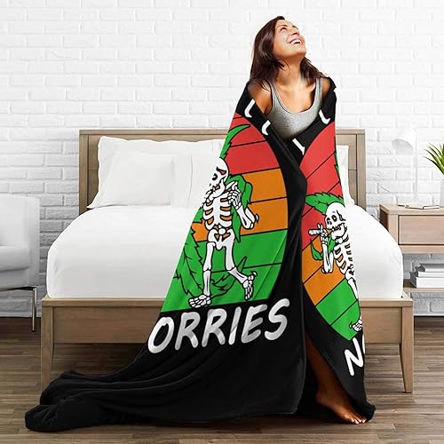 Miniatura 5 de Just Chill No Worries Throw Blanket for Couch Bed Sofa 50"x40" Super Soft Cozy Flannel Blanket Lightweight Warm Blanket