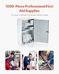 VEVOR 3-Shelf First Aid Cabinet, 1000 Pieces, Large Capacity First Aid Kit, Wall Mounted Medicine Cabinet, OSHA & ANSI 2015 (Class A), Industrial Emergency Metal Med Box, for Business and Worksite