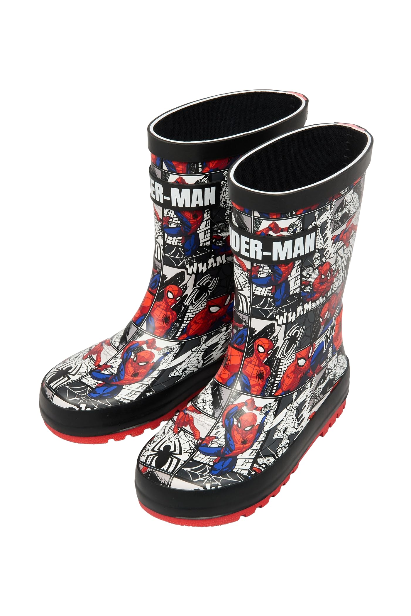 Marvel Spiderman, stivali di gomma impermeabili per bambini, con suola antiscivolo, con stampa fumetto, scarpe da pioggia per bambini