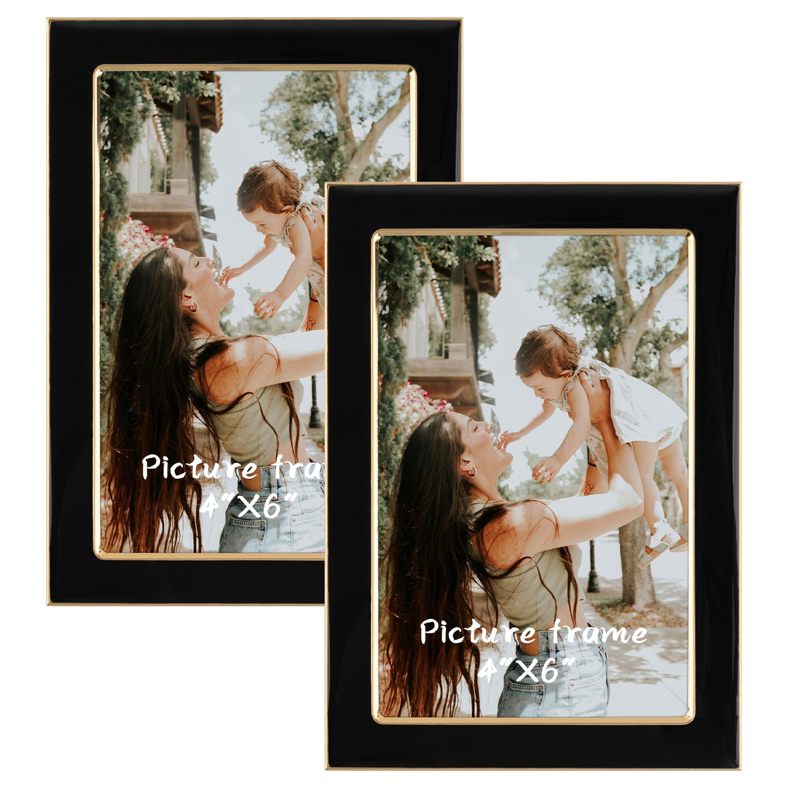 Amazon.com - 4x6 Black Enamel Picture Frames - Metal Gold