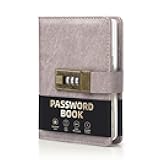 WEMATE Password Book with Lock, Password Book with Alphabetical Tabs 600+ Password Spaces, Password Organizer Logbook, Password Keeper for Computer & Website Logins (4.3X 6.18in) Pink
