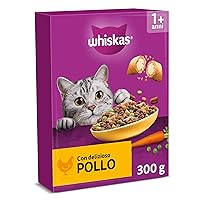 WHISKAS Cibo Secco per Gatti Adulti 300g con Pollo, confezione da 14