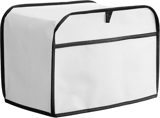 kwmobile Cover Compatible with 2 Slice Toaster - Plastic Case for Bread Toaster Machine- White
