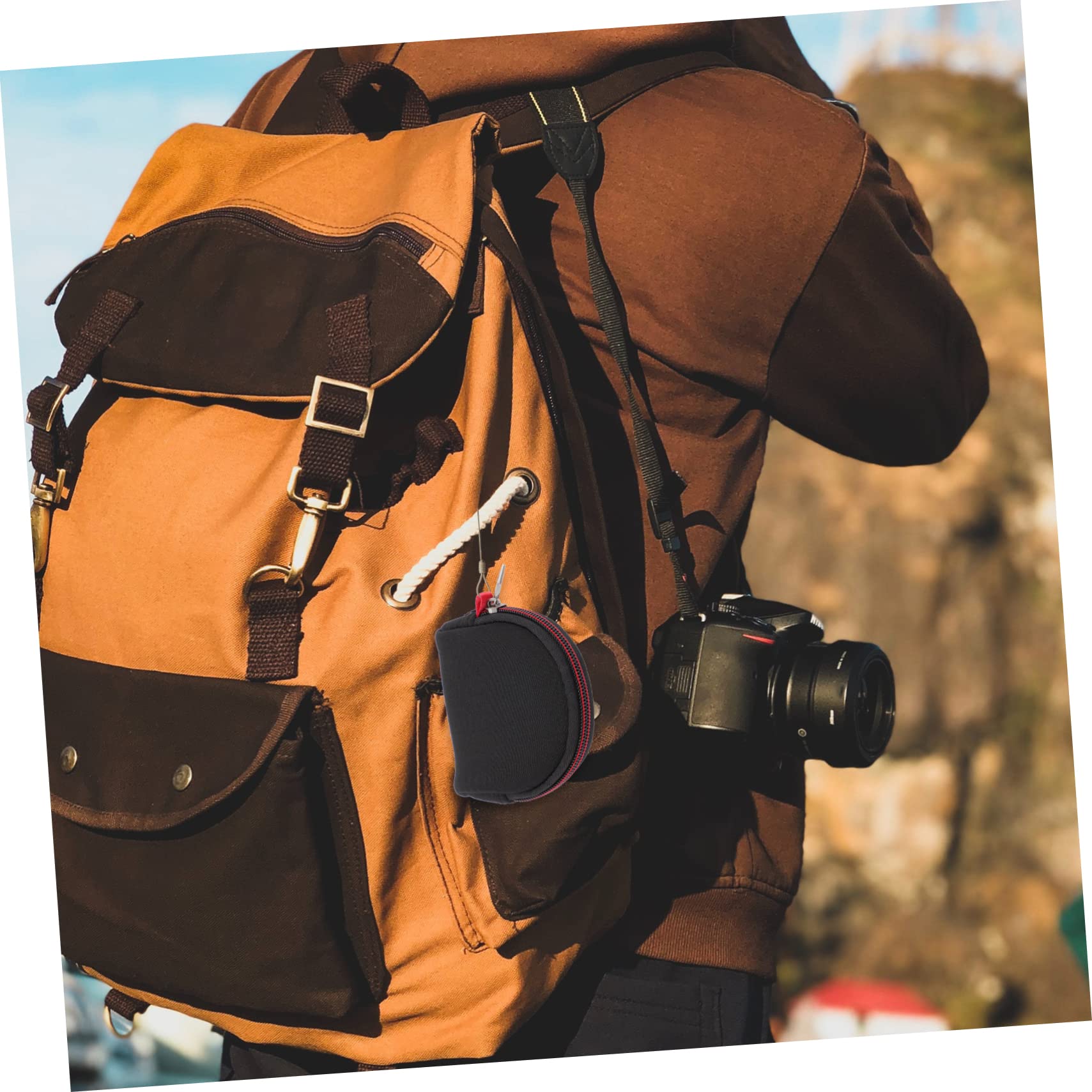 Étui Rond Léger et Pliable pour Filtre D'appareil Photo en Néoprène Plusieurs Styles Poches en Tissu Maillé pour Ranger Les Petits Accessoires Un Paquet Photo
