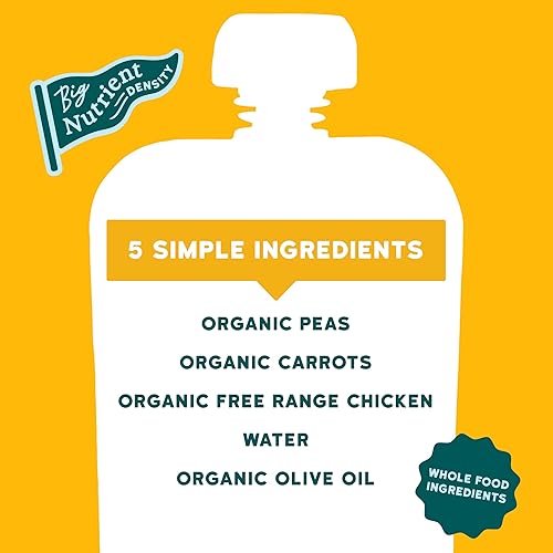 Miniatura 3 de Serenity Kids Bolsas de comida para bebés a partir de 6 meses, puré hecho con carnes de origen ético y verduras orgánicas, bolsa de 3.5 onzas sin