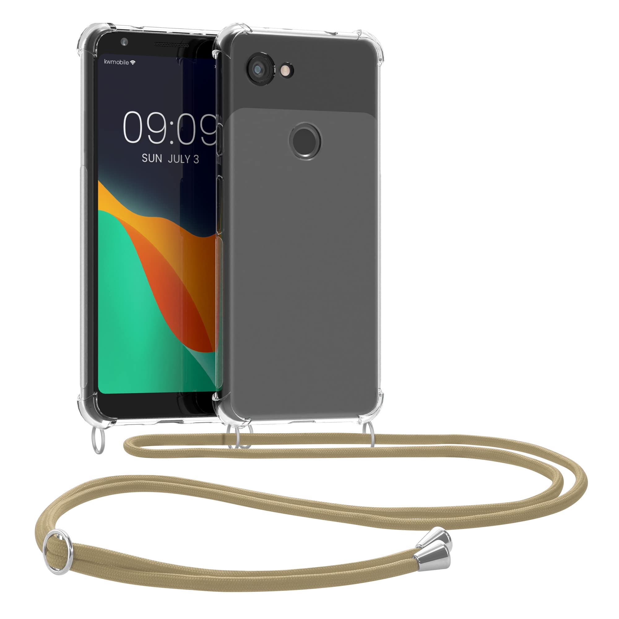 Handyhülle Mit Band Für Nothing Phone (3a) - Transparente TPU Hülle & Verstellbares Lanyard, Schwarz