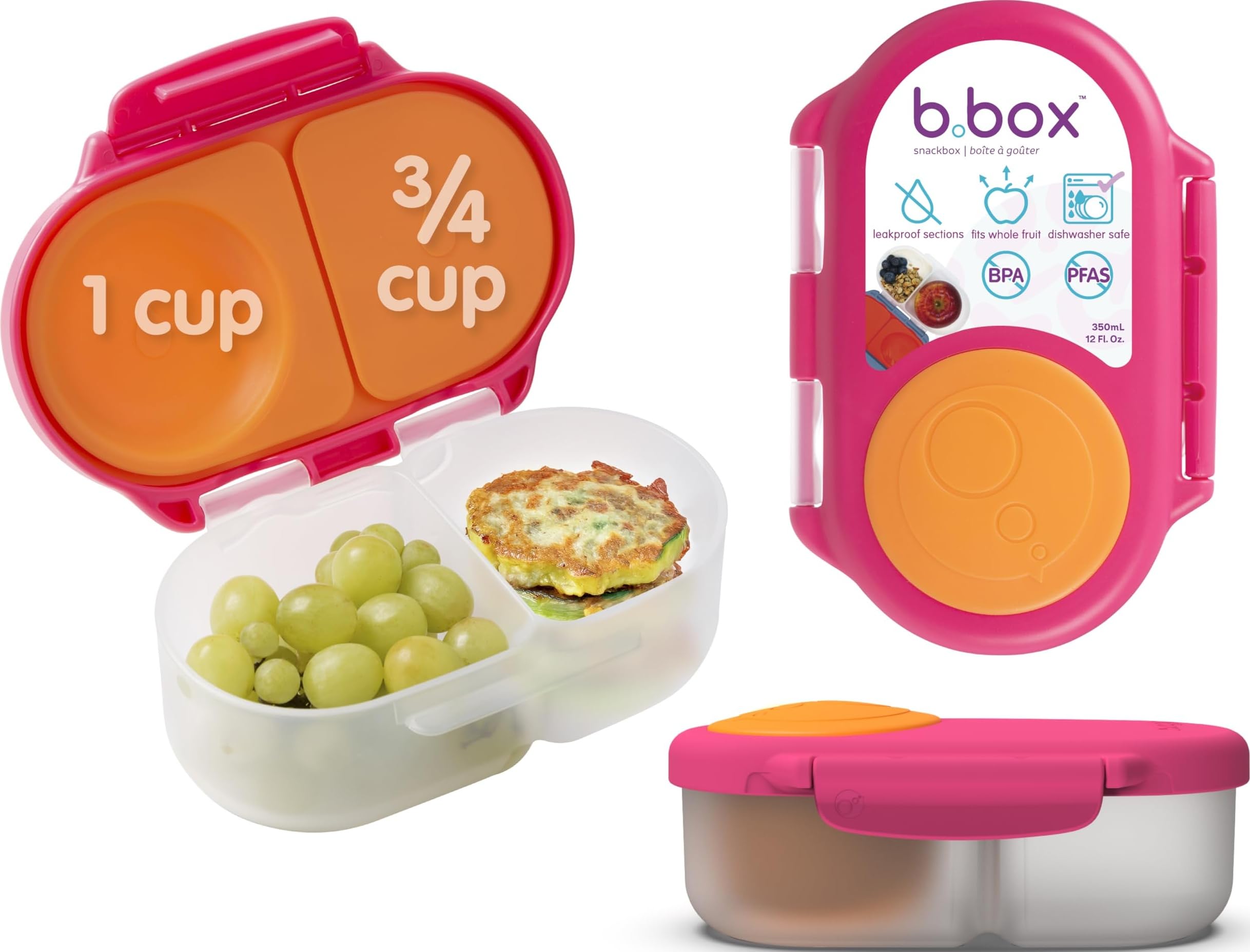b.box Snack Box, Snack Containers for Kids, Kids Lunch Box, Toddler Snacks