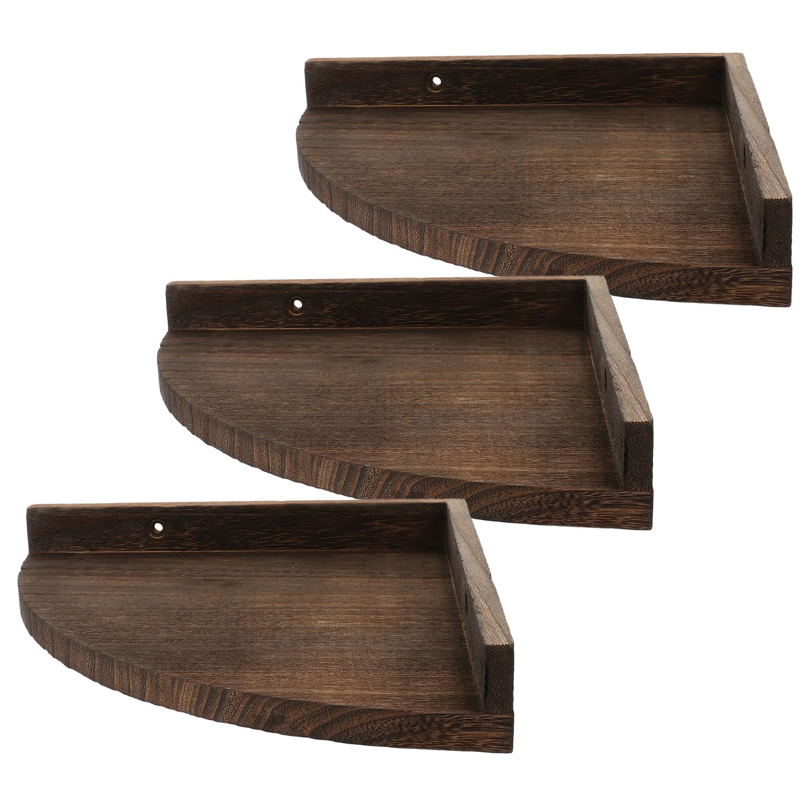 Estante triangular de madera rústica de alta calidad para exhibición elegante en salas