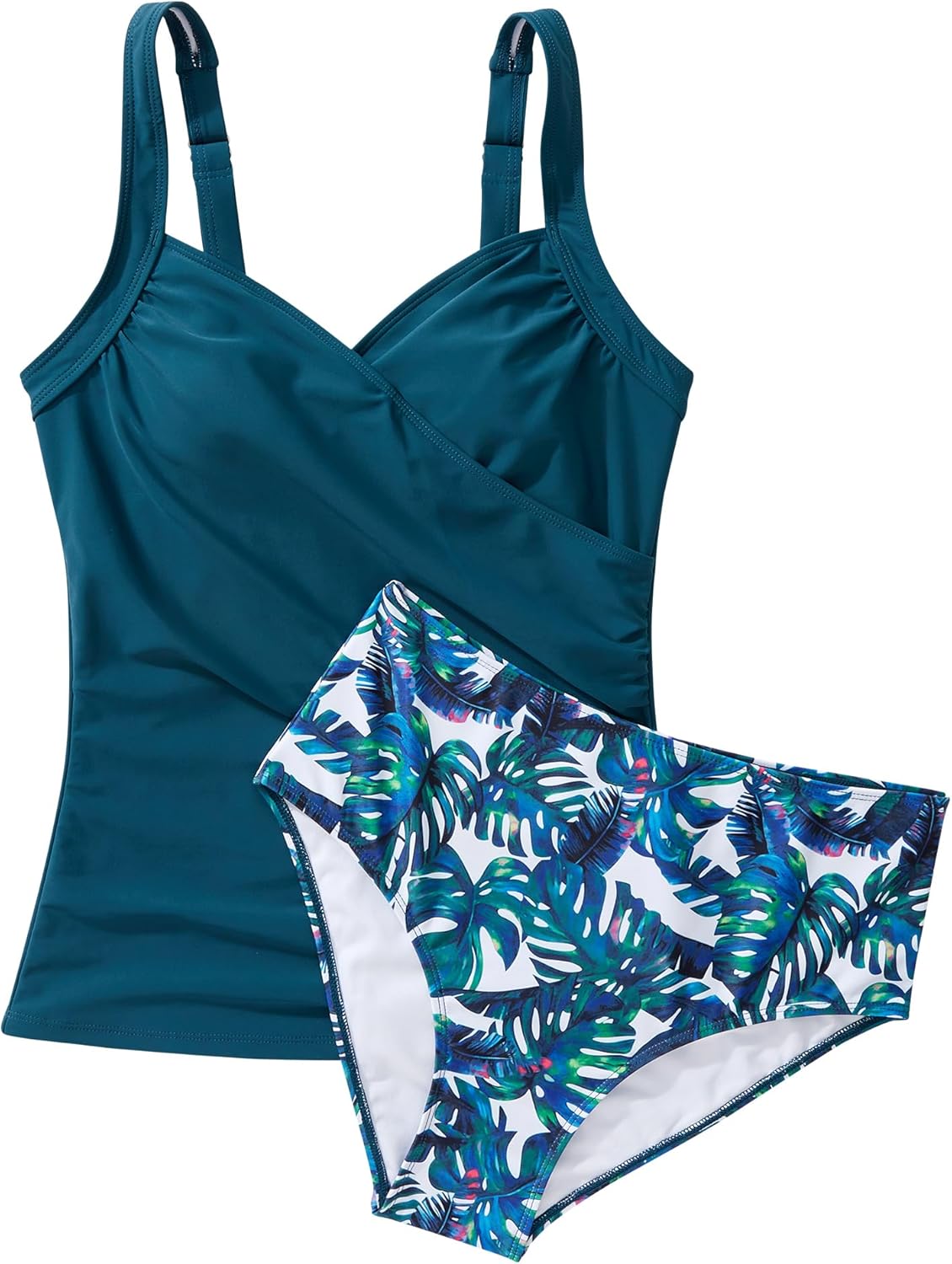 SUUKSESS Women Sexy Twist Push Up Tankini Swimsuit Tummy Control Bathing Suits