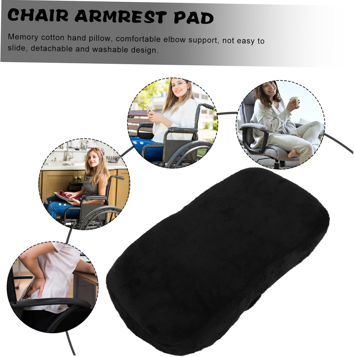 TEHAUX 5pcs Office Chair Armrest Pads Desk Chair Elbow Support Arm Pads Arm Rest Cushions Fit
