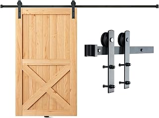 VEVOR 10FT Sliding Barn Door Hardware Kit, 330LBS Loading Heavy Duty Barn Door Track Kit for Single Door, Fit 4.6-5.2FT Wide and 1.3"-1.8" Thick Door Panel, with Smooth & Silent Pulley (I Shape)
