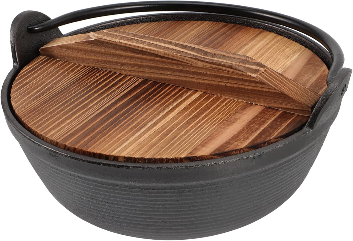 iplusmile Cast Iron Stew Pot with Lid Japanese Style Non Coated Soup Saucepan for Cooking Boiling Stewing Stir Fry with Convenient Handle for Household and Outdoor Camping