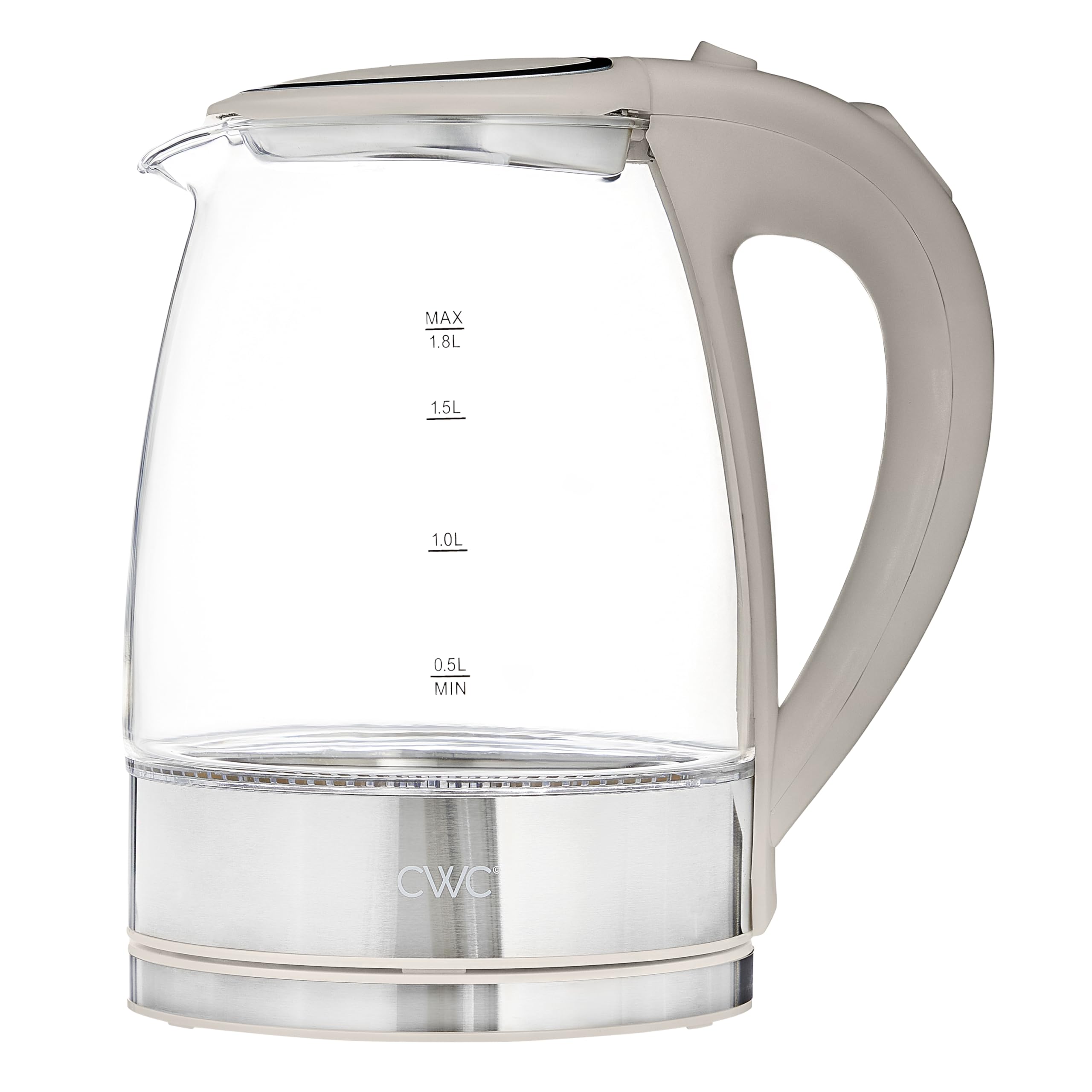COOK WITH COLOR Electric Tea Kettle, 1.8L Cordless Hot Water Boiler, 1200W Rapid Boil, Auto Shutoff &amp; Boil Dry Protection, BPA-Free, Sleek Countertop Design, Sand