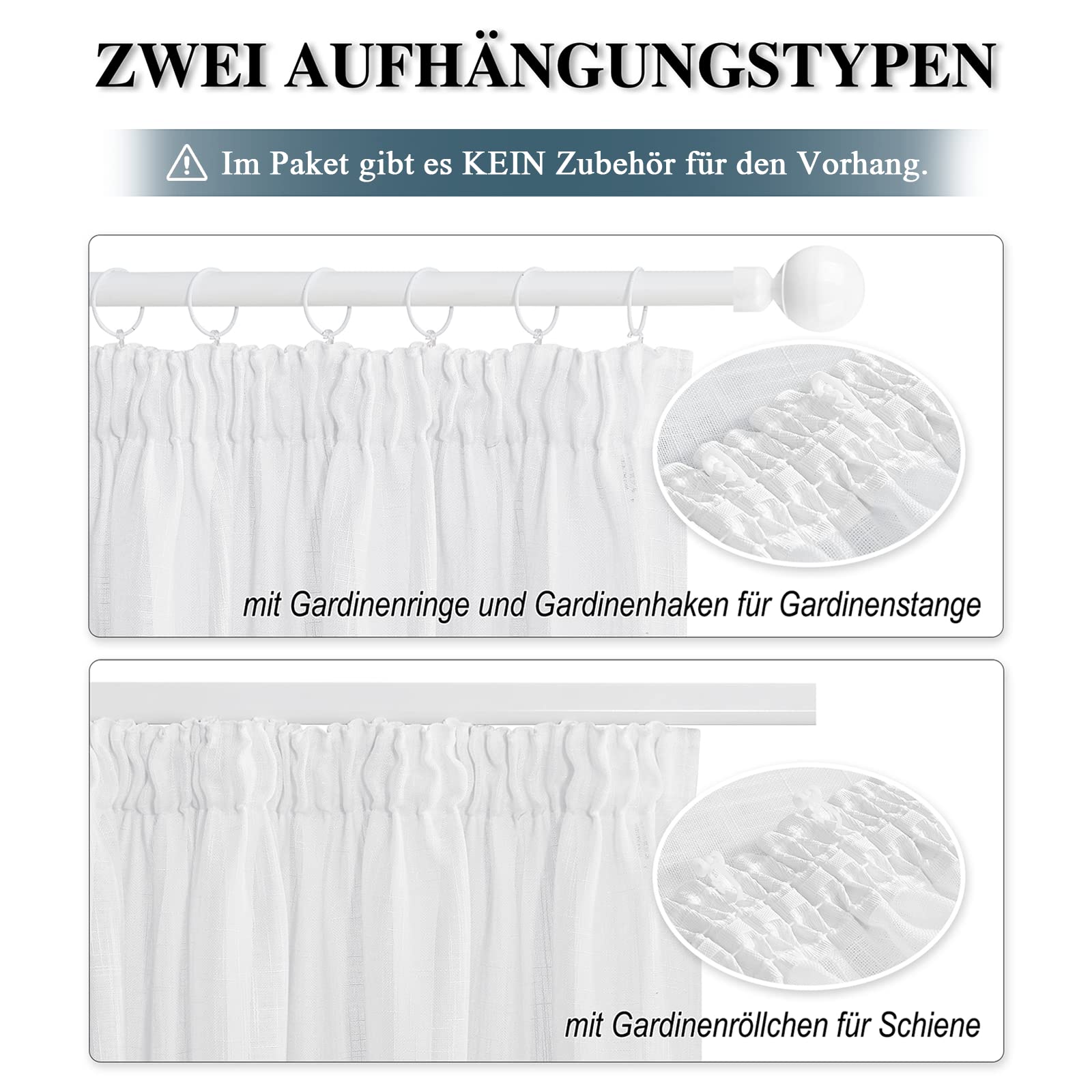 PONY DANCE Tende Bianche Cucina per Finestra Piccole Semitrasparenti Tende Corte Camera da letto Moderne con Fettuccia Curtains Soggiorno 2 Pezzi L 140 x A 160 CM