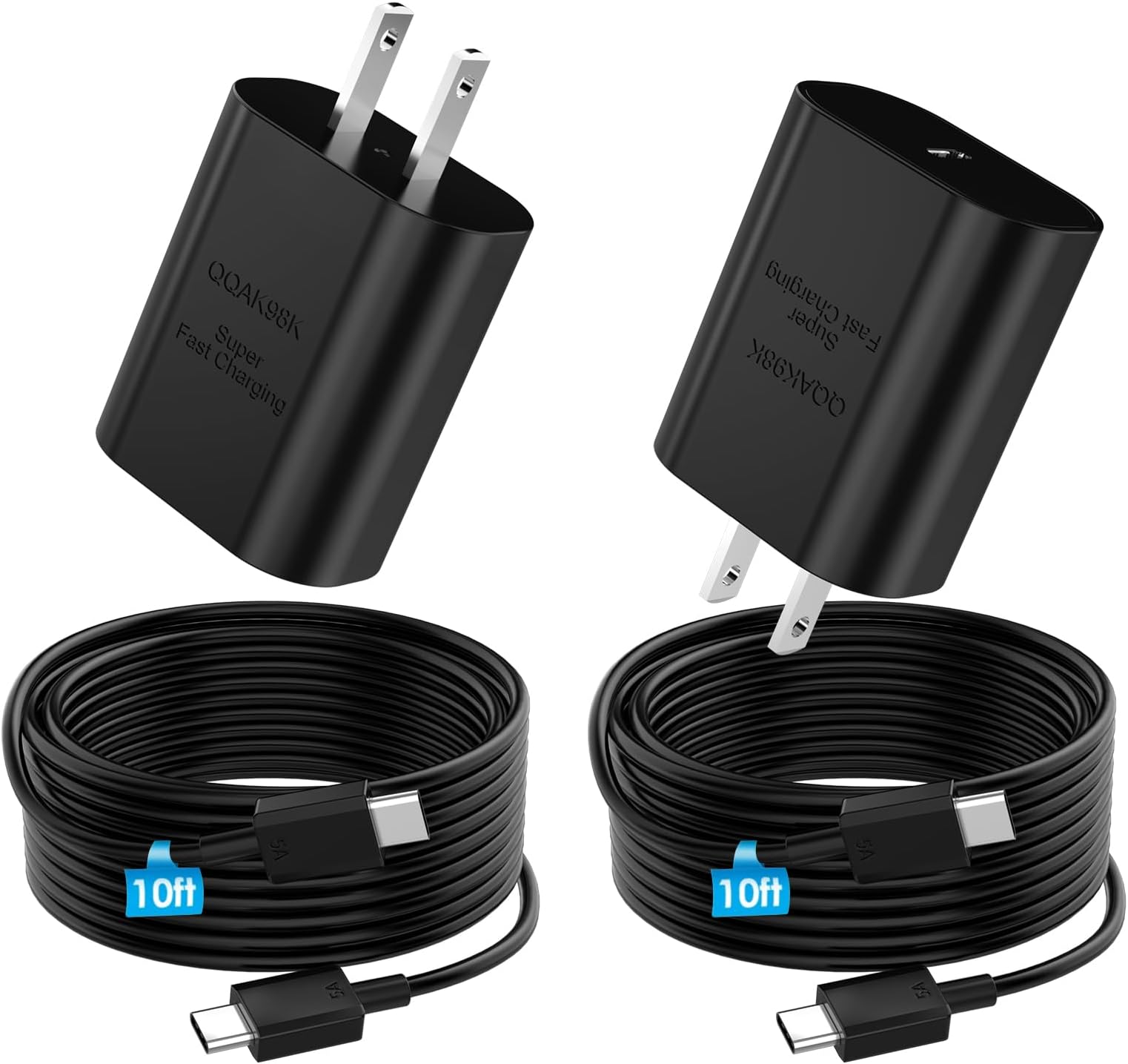 Super Fast Charger Type C, 25W PD USB C Wall Charger Fast Charging with 10FT Long Type C Charger Cable for Samsung Galaxy S25/ S24/ S23/ S22/ S21 Plus/Ultra/ Note20