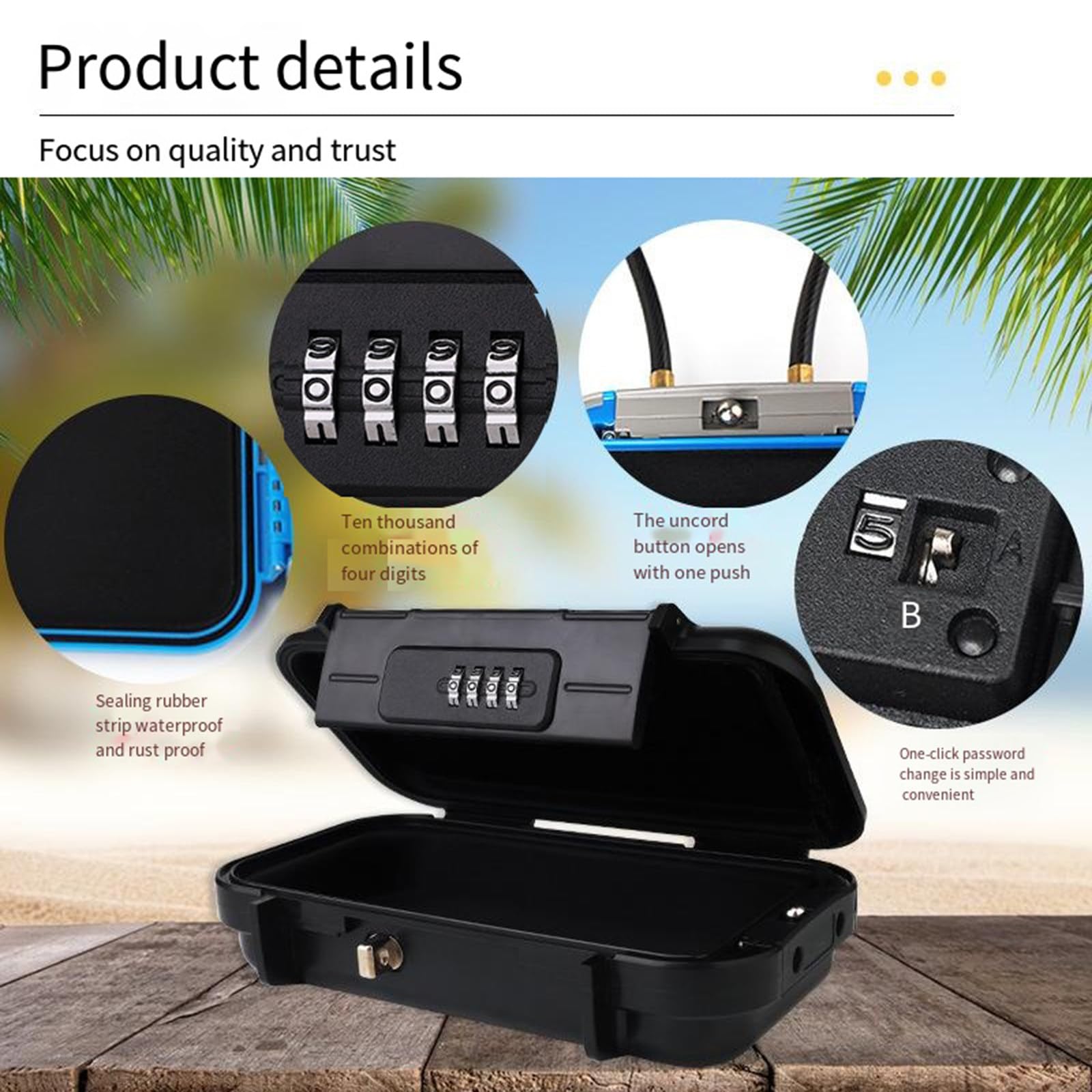 Boîte De Rangement Polyvalente Pour Clés Enroulables, Boîte De Rangement Portable Résistante Aux