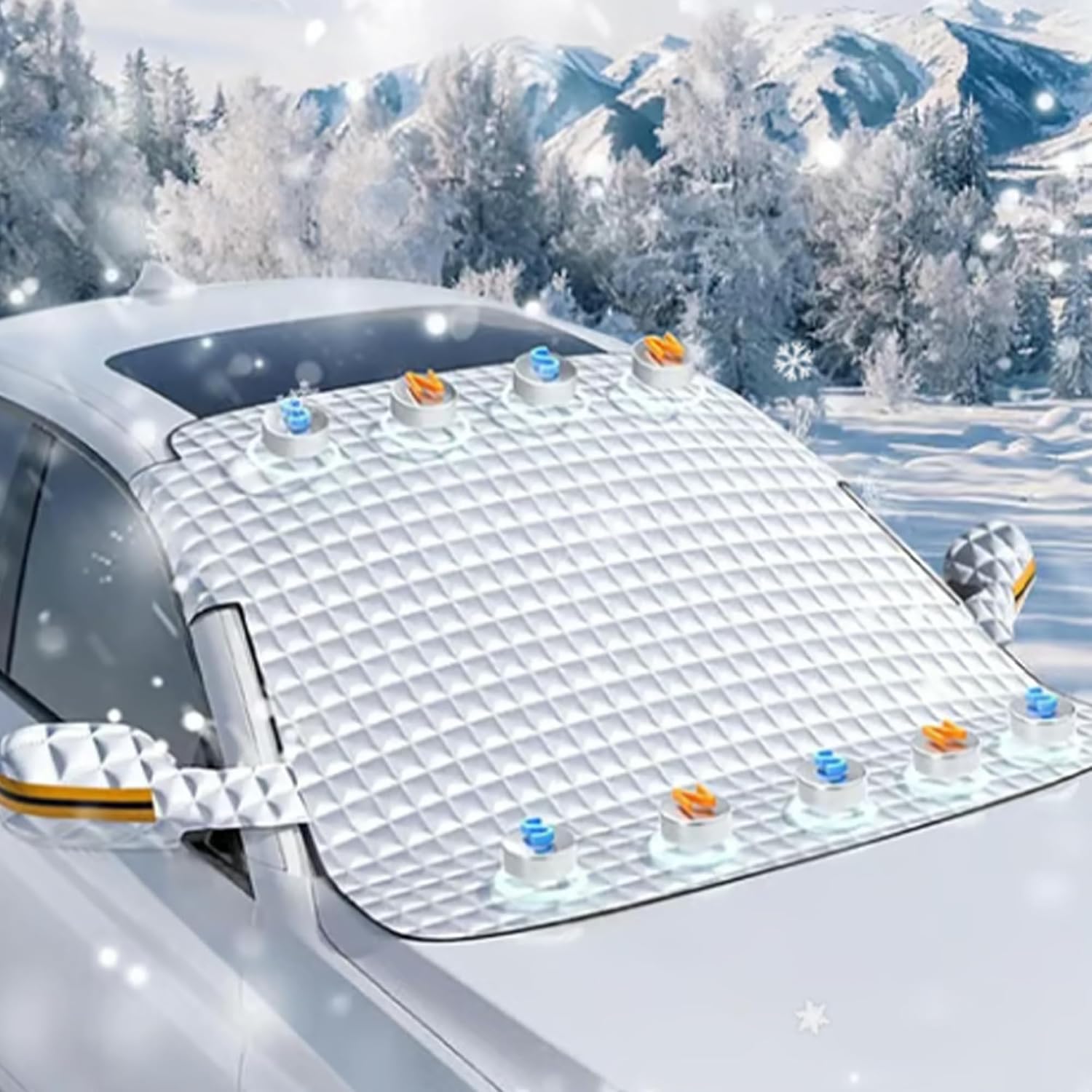 Somefune Windshield Cover - 2025 Upgraded Car Windshield Magnetic Snow Cover, All Weather Windshield Cover with Magnets, Universal Fit for Any Car (SUV)