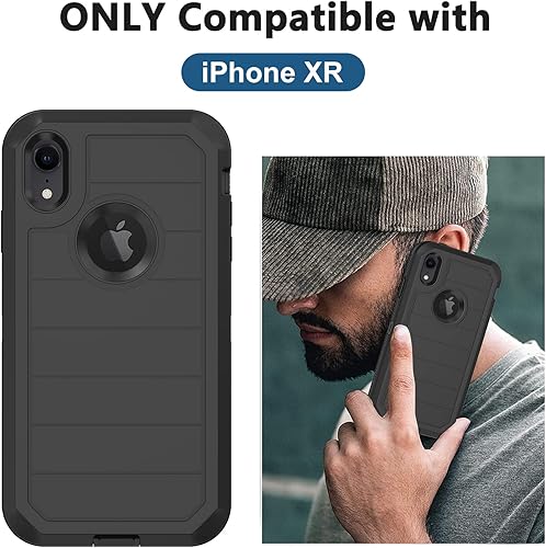 Miniatura 2 de Funda para iPhone XR, con protector de pantalla integrado, protección resistente contra caídas, cuerpo completo, a prueba de golpes, a prueba de