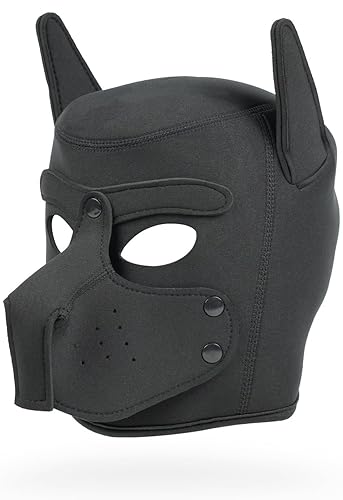 Cleiree Neoprene Puppy Face Muzzle – Comfortable & Stylish Dog Mask (Black, one size) - Black - One Size