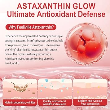 Astaxanthin 12mg, 120 Softgels Premium Astaxanthin Antioxidant Supplements, Support Eye, Joint, Immune & Skin Health, Naturally Sourced from Haematococcus Pluvialis Algae, Non-GMO & No Gluten (1)
