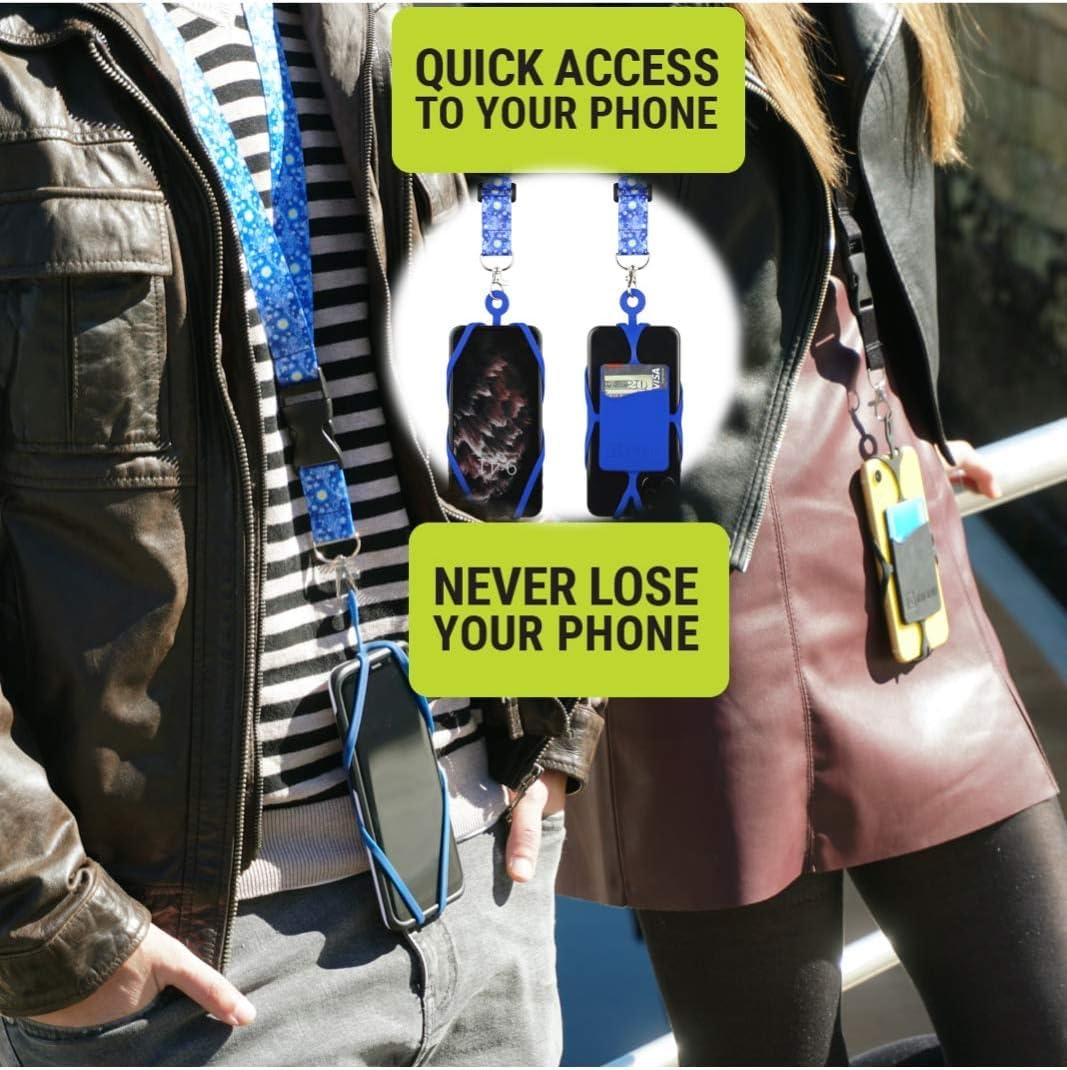 Black Universal Cell Phone Lanyard - Adjustable & Versatile