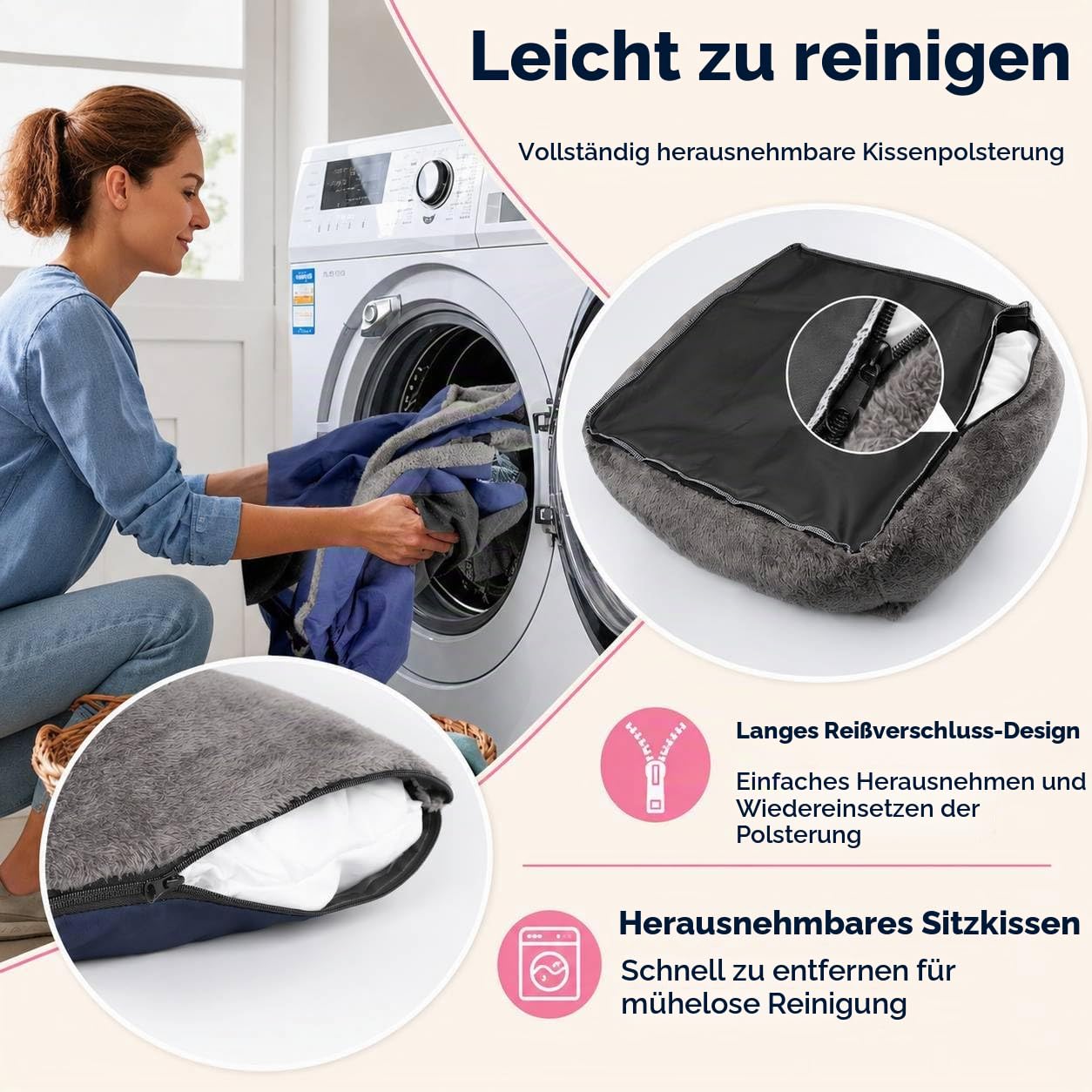 Hunde Autositz für Kleine Hunde, Hundesitz Auto mit rutschfeste Unterseite, Aufbewahrungstasche und Anschnallgurt, geeignet für Rück- und Vordersitz (Blau)