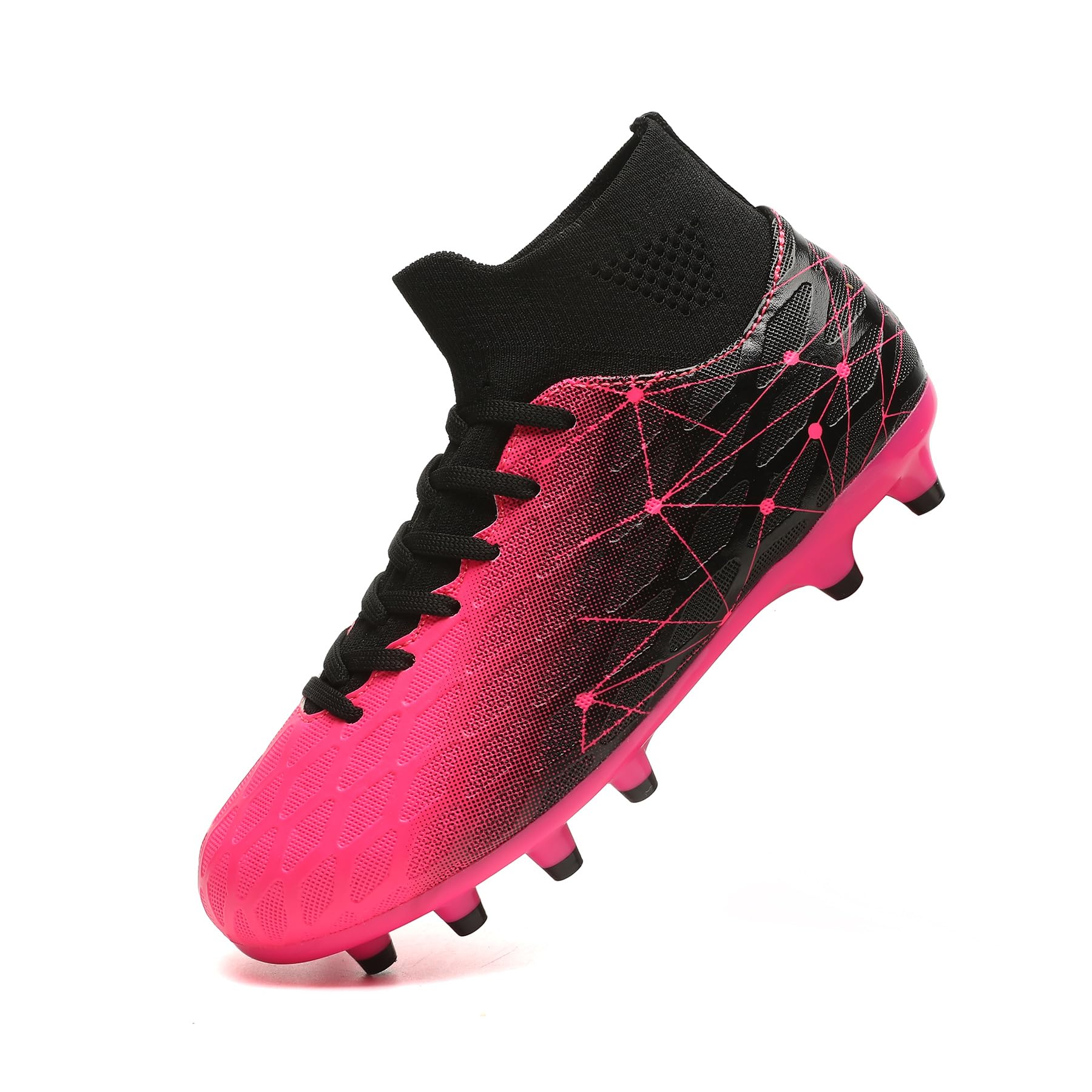 Hanani Boys Girls Soccer Cleats for Kids Football Shoes High Top Training Youth Football Cleats Outdoor/Indoor Athletic Turf Shoes