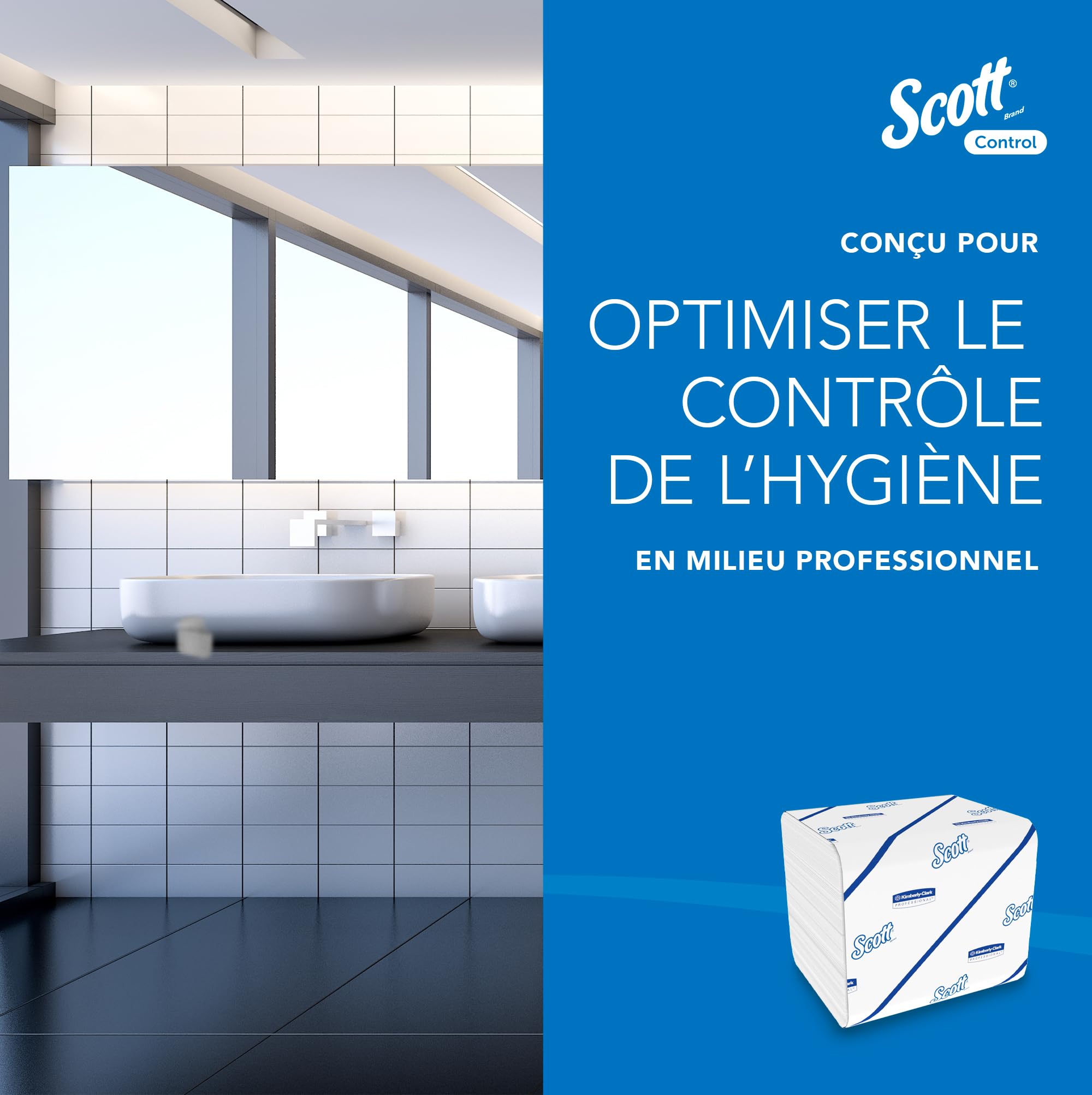 Scott Control Papier Toilette 8508, 2 Épaisseurs, Papier WC, 36x250 | Premium Toilette Papier, Blanc, Certifiés FSC, pour les Distributeurs 53949/53659, 7920 Feuilles