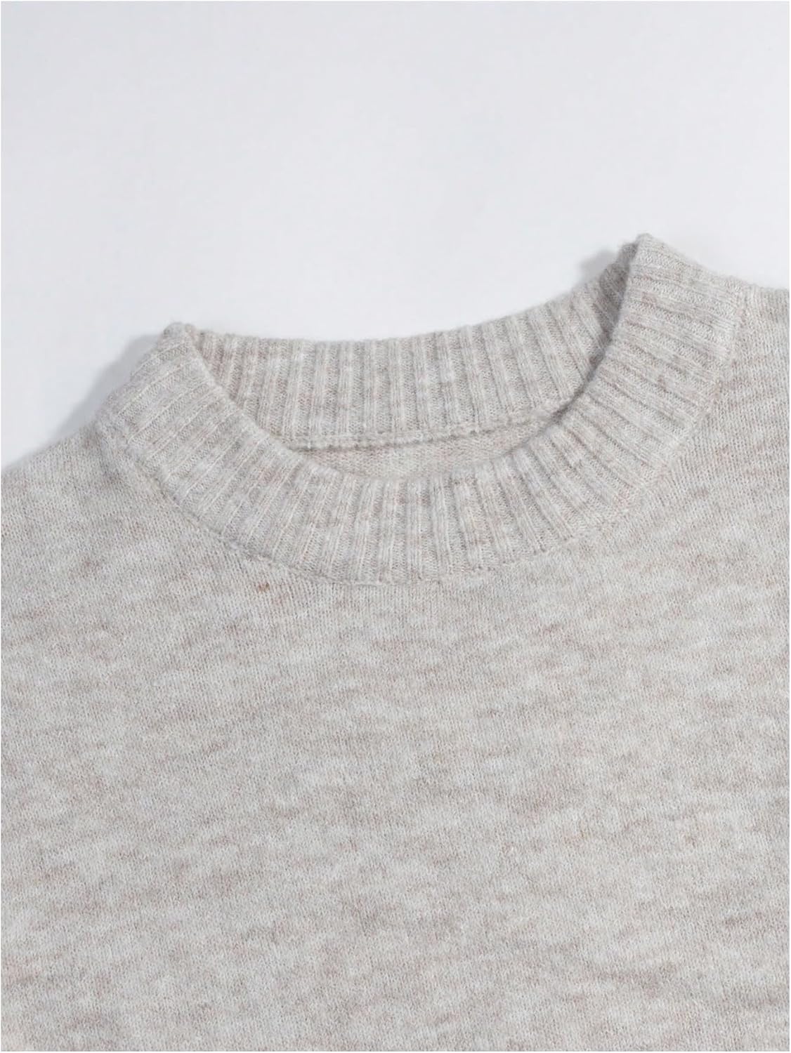 GORGLITTER Women's Oversized Fall Sweaters Crew Neck Long Sleeve Slouchy Chunky Knit Sweater Pullover Tops - Image 3