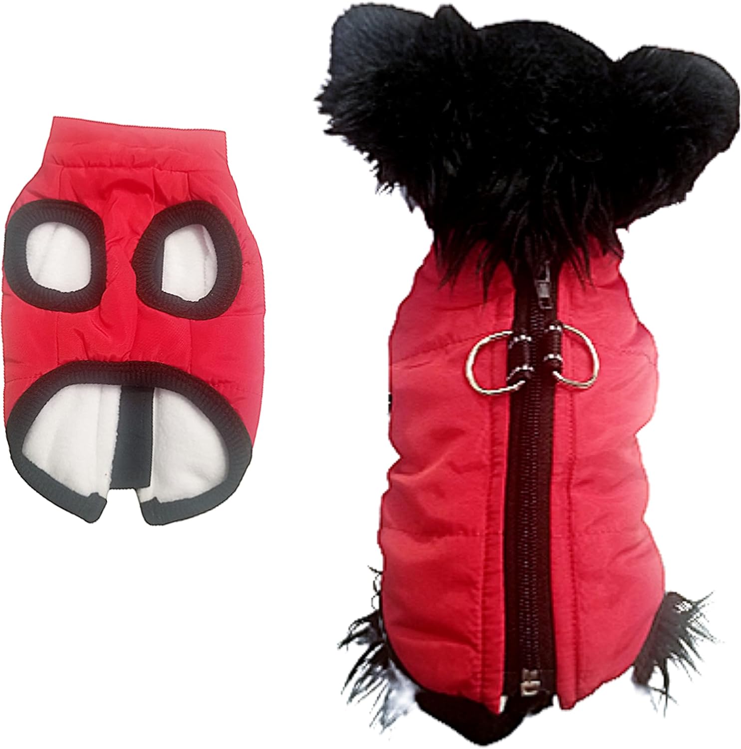 Waterproof XXS Dog Coat Padded Fleece Zip Up Coat Chihuahua Puppy Tiny